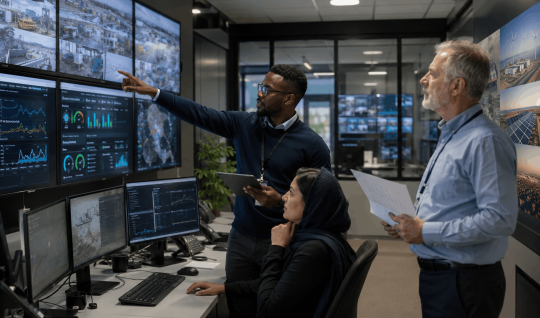 Team tracking operational efficiency on monitoring dashboards